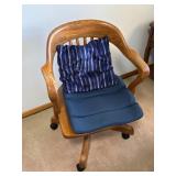 Oak Swivel Office Chair on Casters