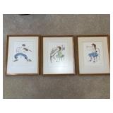 Trio of Original Pen and Ink Signed Rivka
