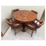 Round Pine Table + Four Chairs
