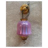 Hanging Rose Pink Glass Chandelier Light Fixture