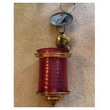 Hanging Cranberry Glass Chandelier Light Fixture