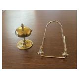 Brass Bell + Gold Coloured Metal Plate Stand