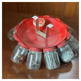 Vintage Parts Glass Jar Storage Spinner