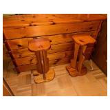 Rustic Pine Bar + Two Bar Stools