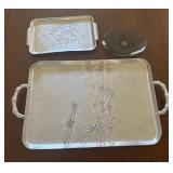 Aluminum Service Trays, Glass GE Plate