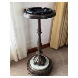 Antique Smoking Stand Ashtray w/ Marble Base