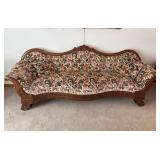 Eastlake Victorian Walnut Couch w/ Floral Fabric