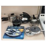 Pots + Pans, Lids, Electric Kettle, Egg Poach Pot