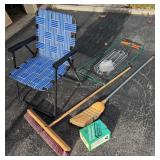 Folding Chair, Brooms, Sweeping Compound