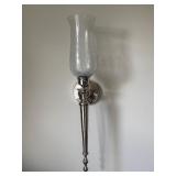 Pair of Chrome Candlestick Wall Scones