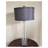 Tall Glass Lamp w/ Blue/Black Shade