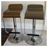 Pair of Swivel Chrome Barstools, Some Wear