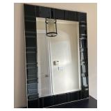 Modern Square Beveled Black Mirror