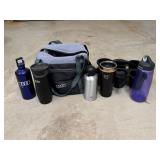 Collection of Travel Mugs, Bag, Cupholder