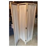 Three Panel Cream Fabric Room Divider