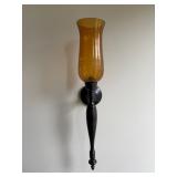 Pair of Dark Bronze Candlestick Wall Scones