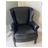 Black Leather Parc East Armchair with Rivets