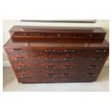 West Side Mirrored 11 Drawer Double Dresser