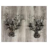 Pair of Wall Sconce Organic Three Light Fixtures