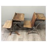 Pair of School House Cast + Wood Children