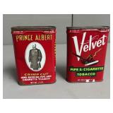 Prince Albert & Velvet Pipe Tobacco Tins