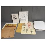 Collection of Unsigned Pen and Ink Drawings