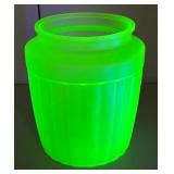 Large Satin Uranium Glass Biscuit Jar