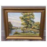Original Oil on Board River Scene