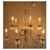 Two Tier Ten Light Metal Chandelier
