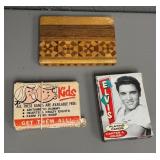 Prison Art Inlaid Wood Cigarette Box & Cards