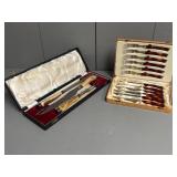 Vintage Carving Set + Six Fork/Steak Knife Set