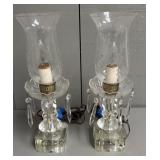 Pair of Cut Glass Mantle Lamps