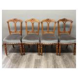 Set of Four Upholstered Grey Dining Chairs
