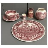 Red Transferware Pieces