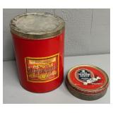 Two Advertising Candy Tins