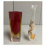 Murano Sommerso Vintage Vase 6.5"