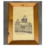 Le Chateau Frontenac Pen and Ink Signed