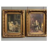 Pair Original Portraits Signed F.M. Bennett 1923