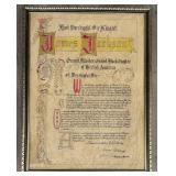 Framed Honorary Knighthood James Jackson