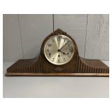 Napoleon Hat Mantle Clock, Art Deco Oak Case