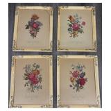 Four Framed Lithograph Carle Botanicals 1800