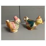 Pair of Whimsical Bird Creamers/Sauce Jugs