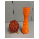 Pair of Fenton Hobnail Glass Pieces