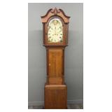Long Case Mahogany Clock w/ Painted Face