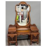 Victorian Mixed Wood Vanity/Dressing Table
