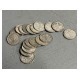 Twenty 1968 Canadian Silver Quarters