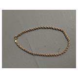 3mm 10K Yellow Gold Italian Rope Chain Bracelet