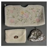 Vintage Beaded Floral Clutch Purse 8" x 5"
