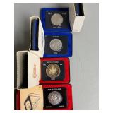 Four Canadian One Dollar Coins