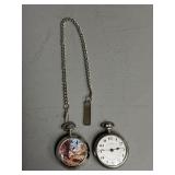 Two Silver Tone Pocket Watches